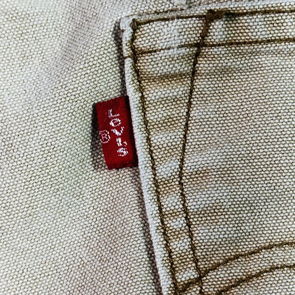 Levis 550 Double Knee Canvas Jeans Men 36x29 Brown Carpenter Relaxed Vintage Y2K